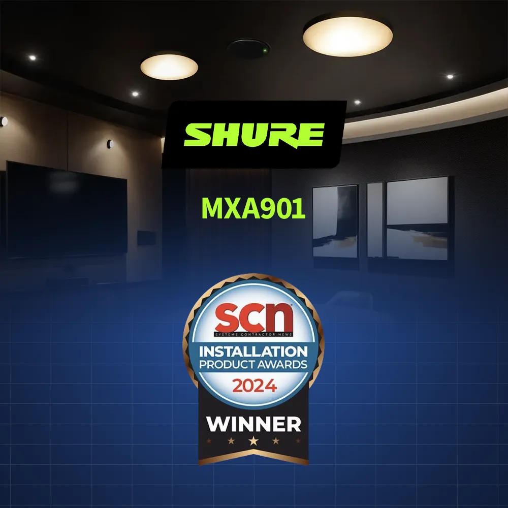Shure MXA901 ceiling array SCN Installation Product Award winner